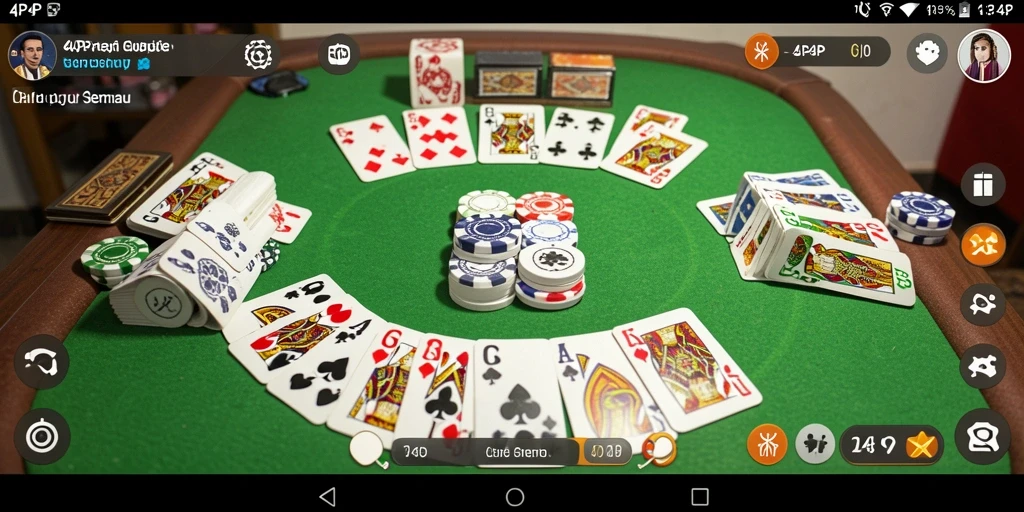Screenshot gameplay 4P4P menunjukkan serunya bermain Gaple.