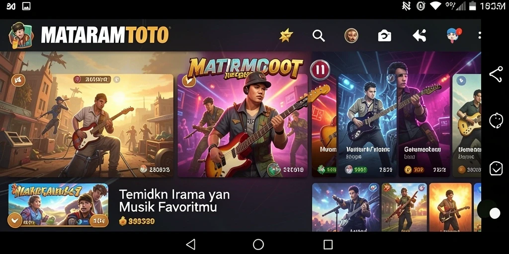 Tampilan gameplay menarik dengan berbagai lagu musik.