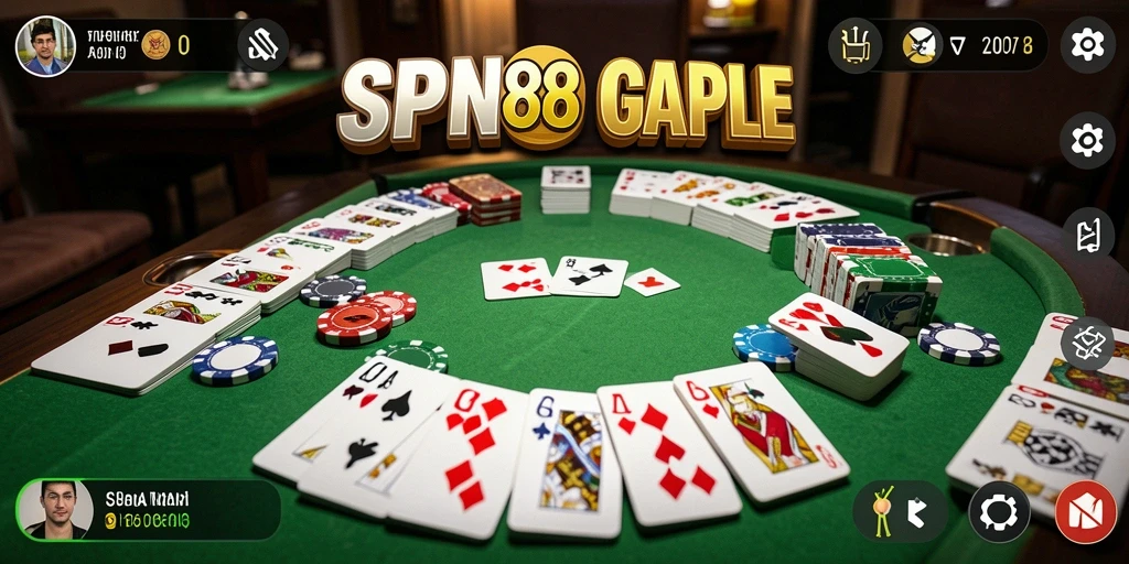 Tampilan gameplay Gaple yang seru di SPN88.